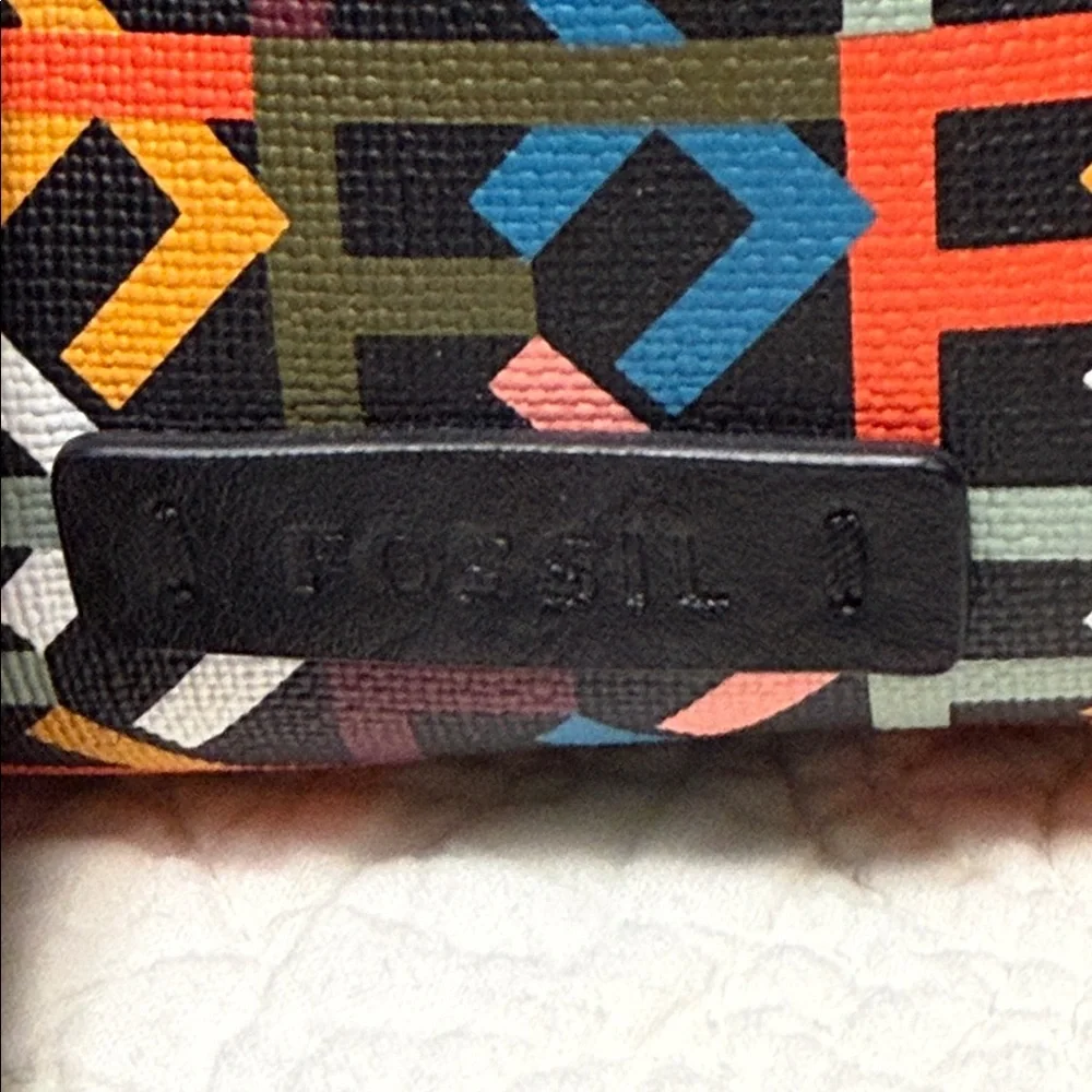 Fossil Colorful Patterned Handbag and Wallet Set